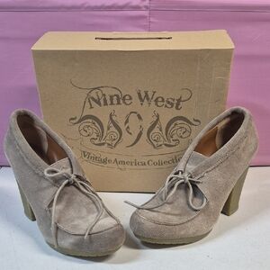 Nine West Vintage America Snowdrift 8.5 Taupe Chunky Retro Bootie - New